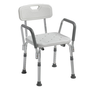 Shower Chair with Back and Removable Padded Arms