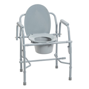 Deluxe Steel Drop Arm Commode