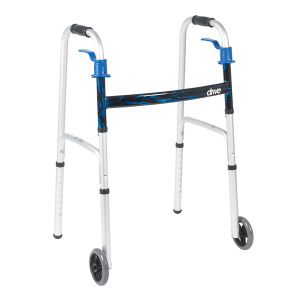 Deluxe, Trigger Release Folding Walker with 5" Wheels