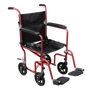 Chaise de transport de luxe en aluminium poids mouche avec roulettes amovibles