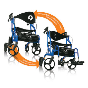 Hugo Navigator Side-Folding Rolling Walker & Transport Chair