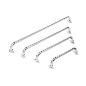 AquaSense Knurled Chrome Grab Bar with Rotating Flange