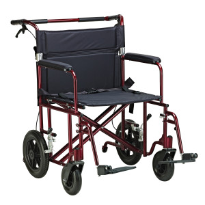 22" Bariatric Aluminum Transport Chair